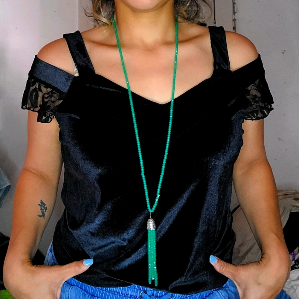 Brand new! Velvet and lace romantic top